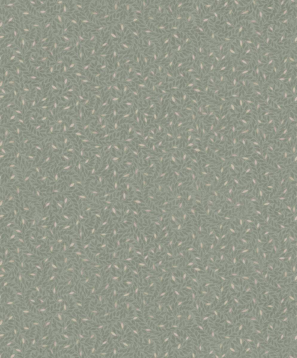 Papier peint végétal abstrait bleu marine nuit, HEXOA