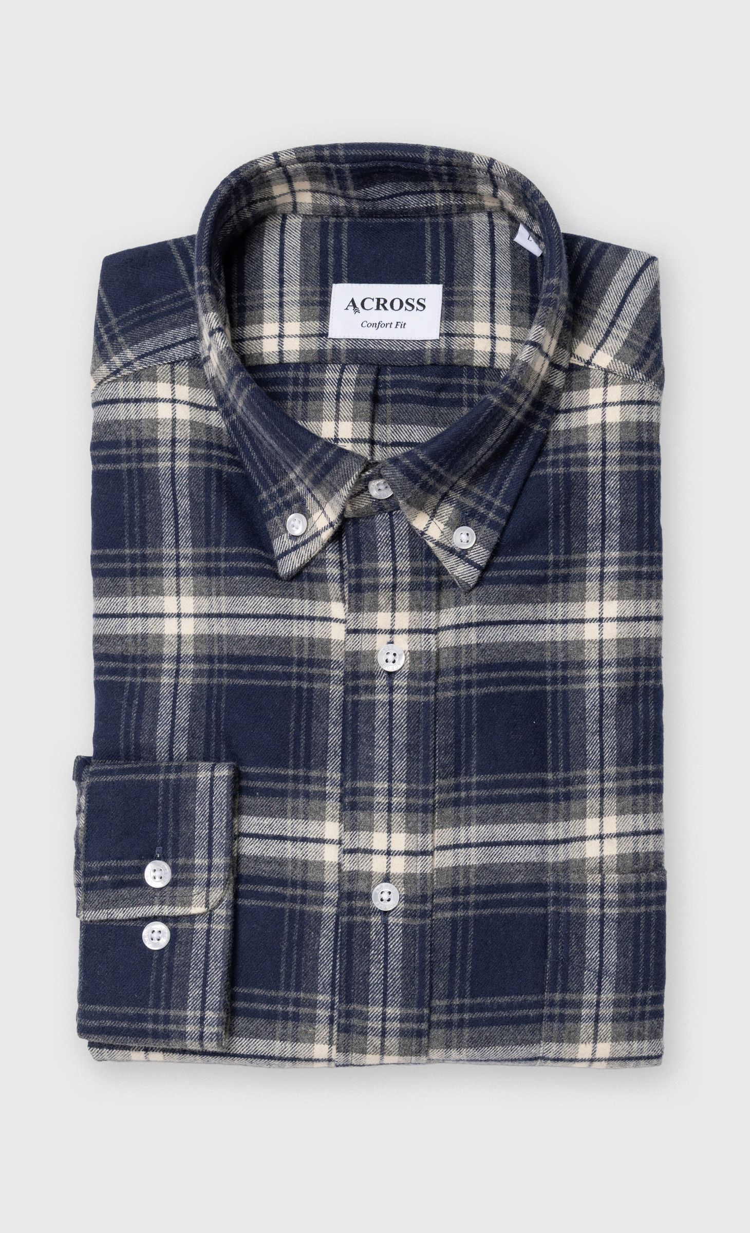 Chemise Confort fit à carreaux dégradés en flanelle e, ACROSS