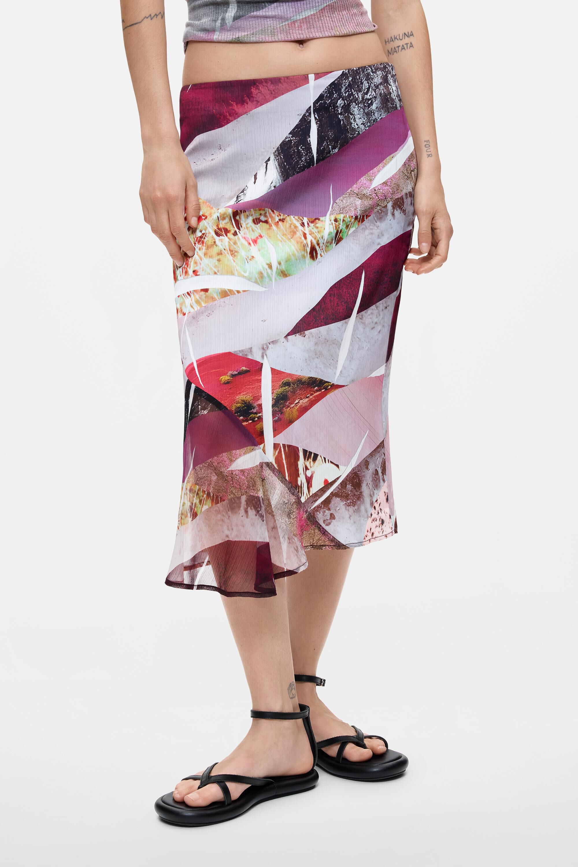 Jupe asymétrique imprimée, DESIGUAL