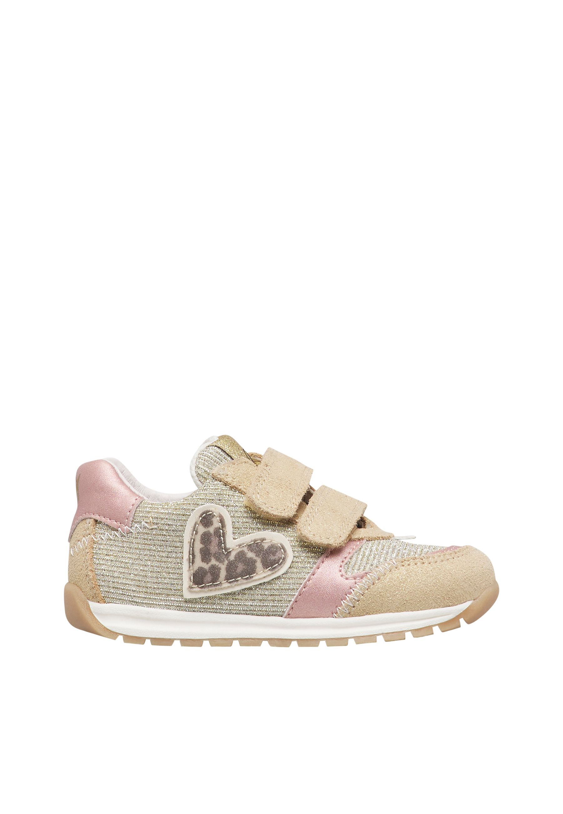 Sneakers en cuir et tissu avec paillettes QUELLY 4 VL., NATURINO