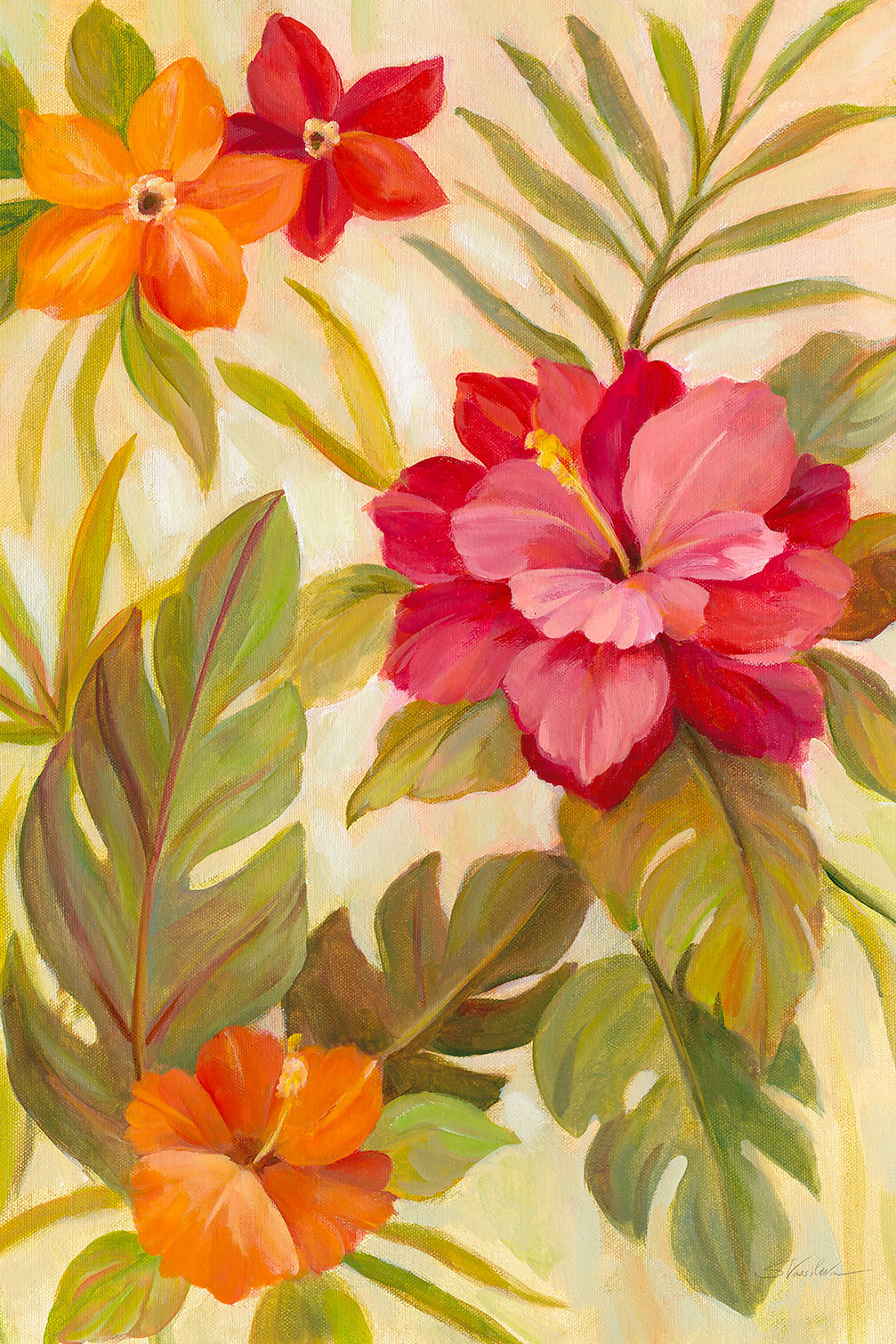 Tableau Fleurs corail, HEXOA