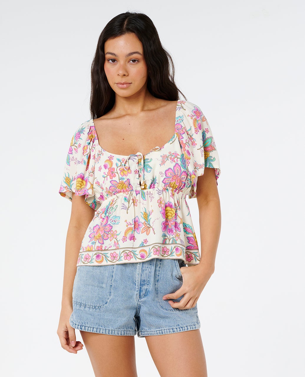 Top boutonné Half Moon Bay manches courtes, RIP CURL