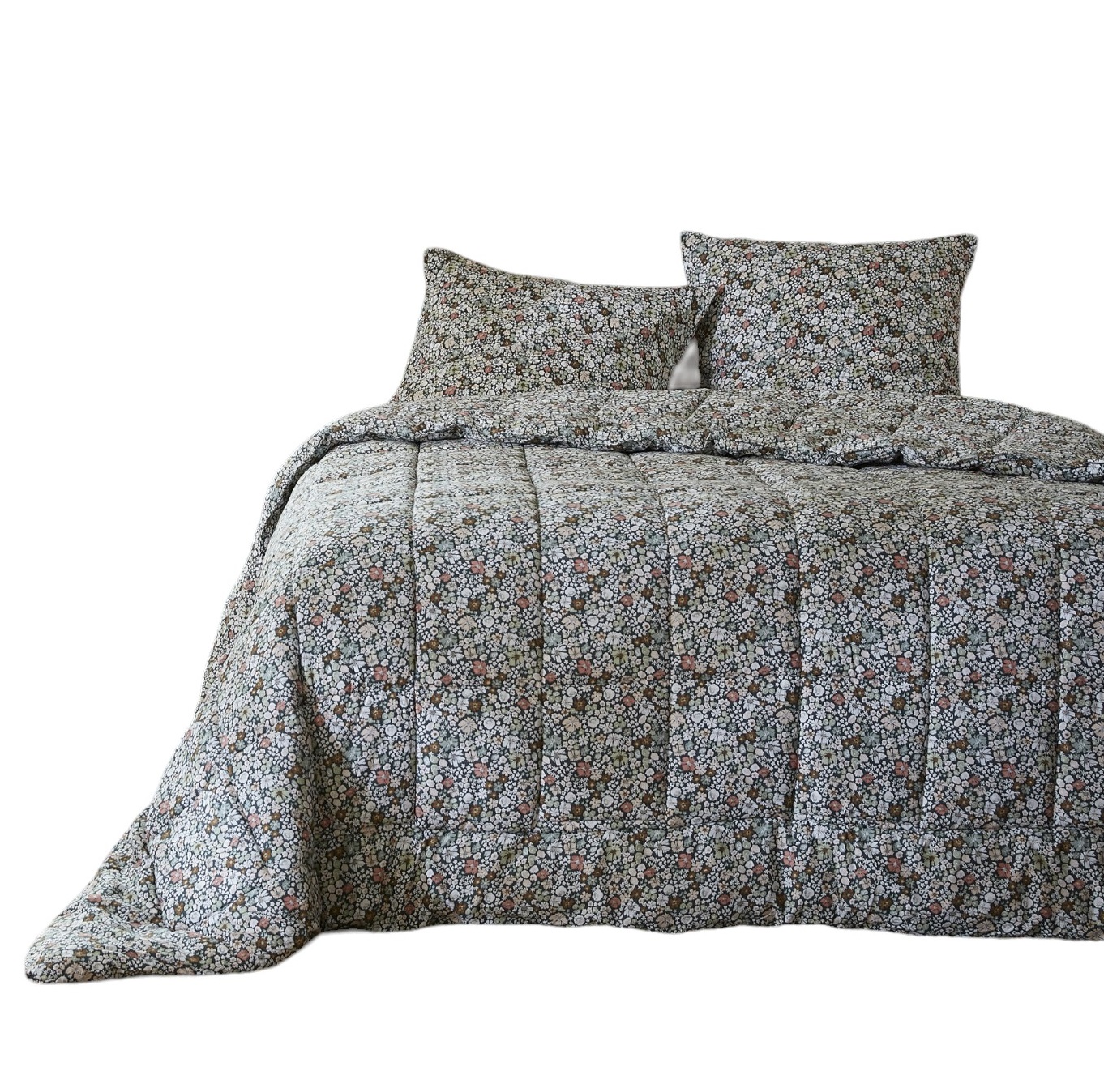 Couette coton imprimee Malia en fleurs, EDEN
