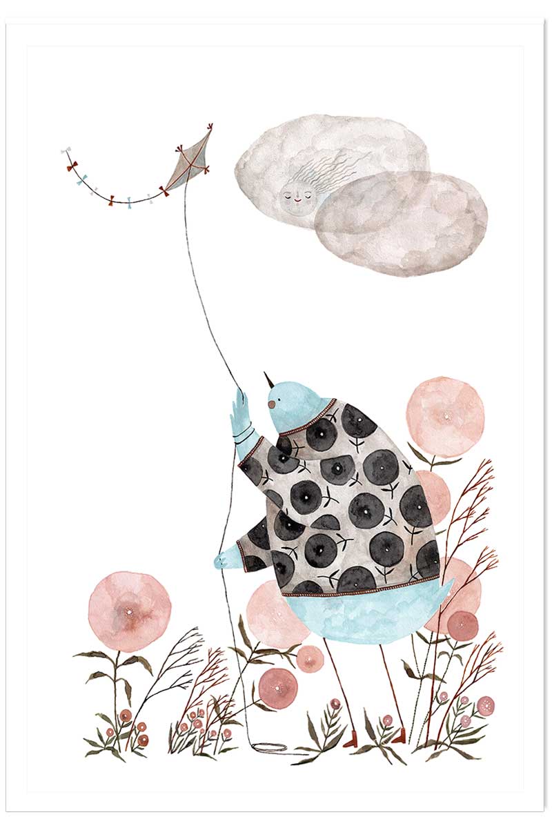 Affiche enfant cerf volant, HEXOA