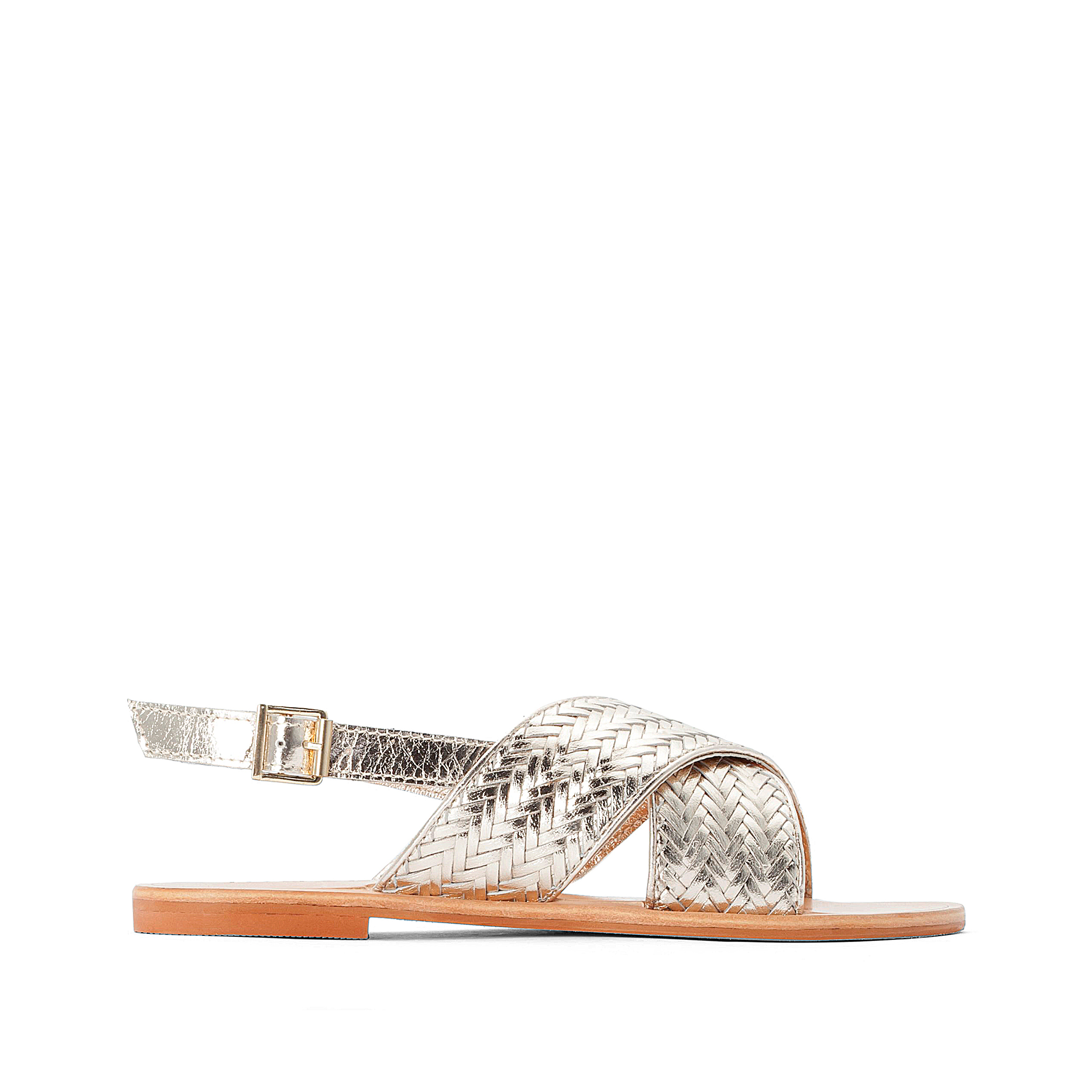 Wapiti leather sandals, gold-coloured, Jonak | La Redoute