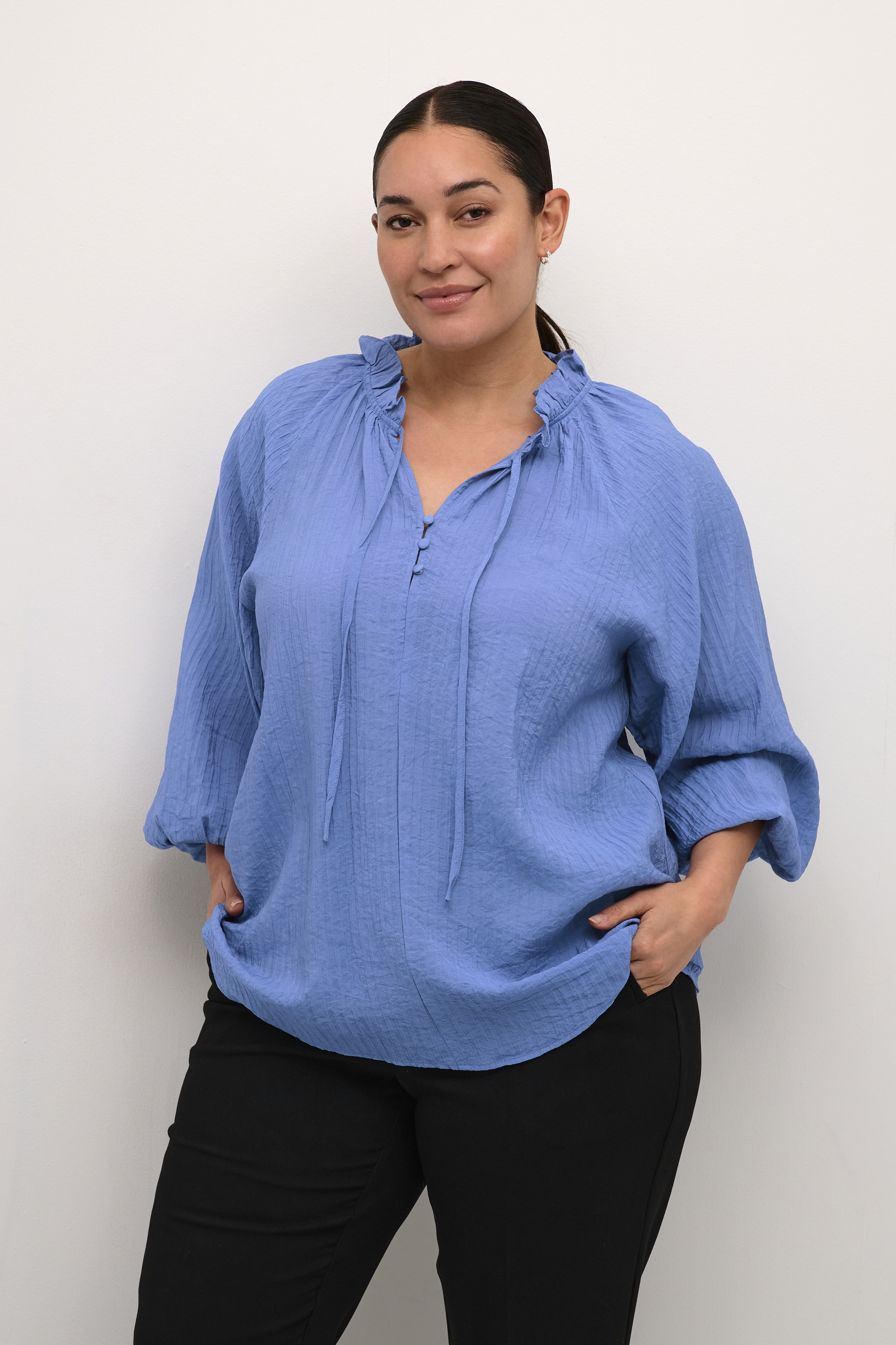 Blouse with long sleeve, KAFFE CURVE