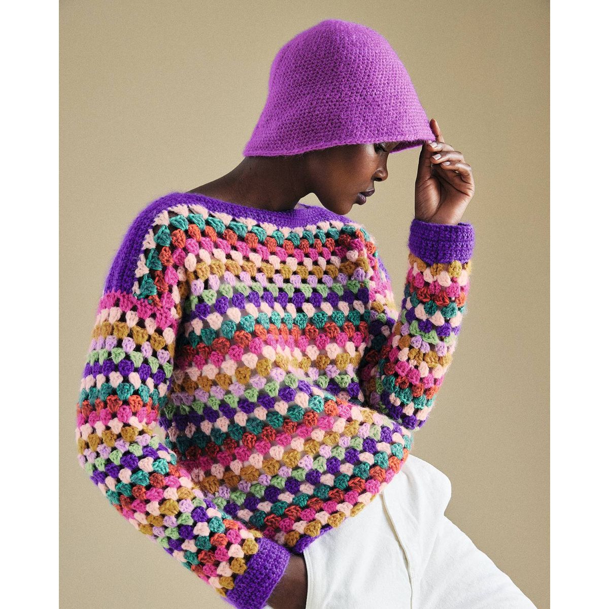Patron pdf pull femme rachel Phildar La Redoute