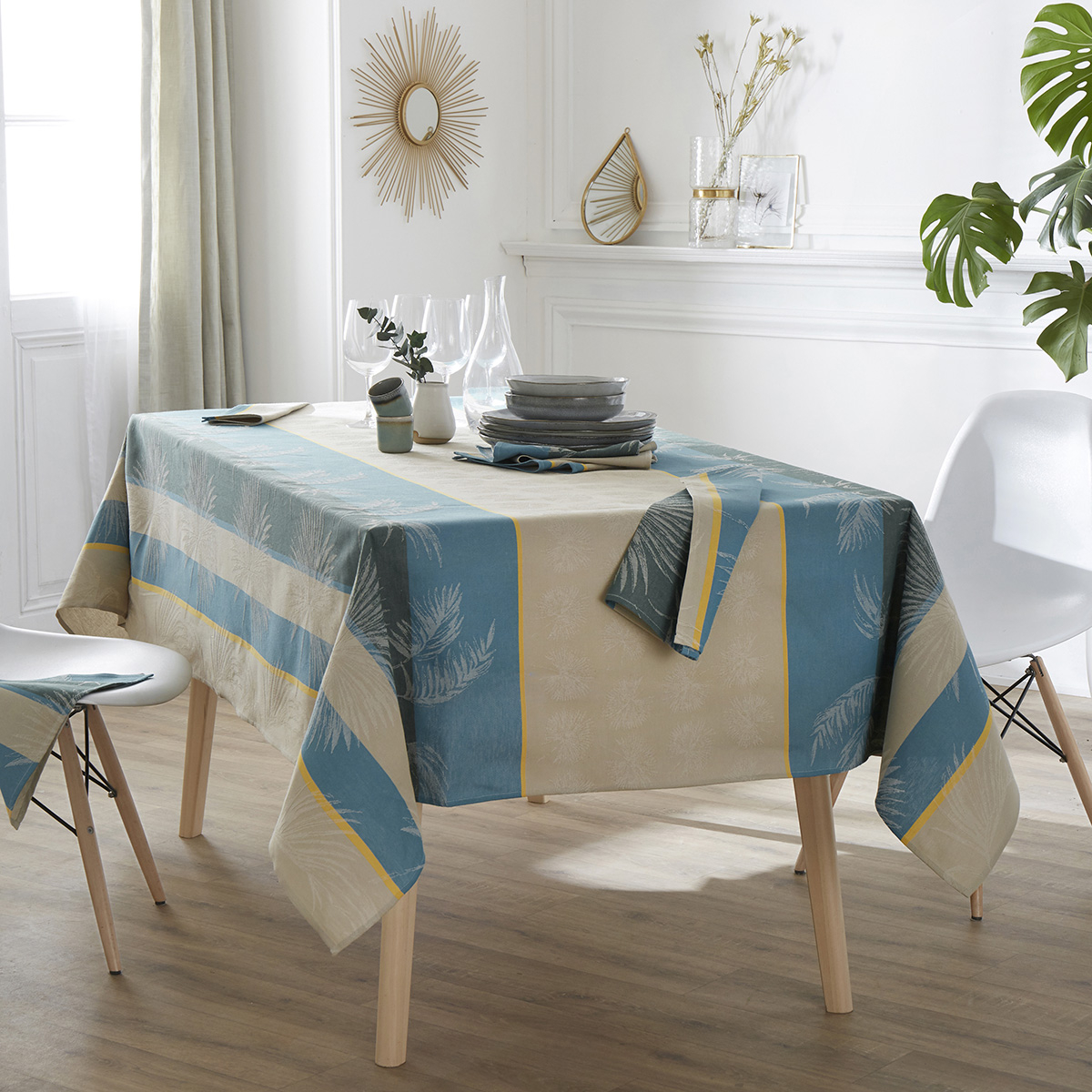 Nappe rectangulaire tropicale à jacquard enduit, TRADILINGE