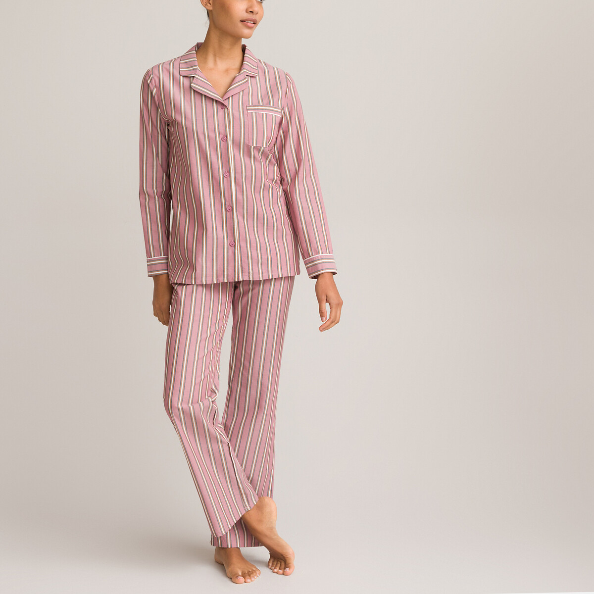 Striped Cotton Poplin Pyjamas