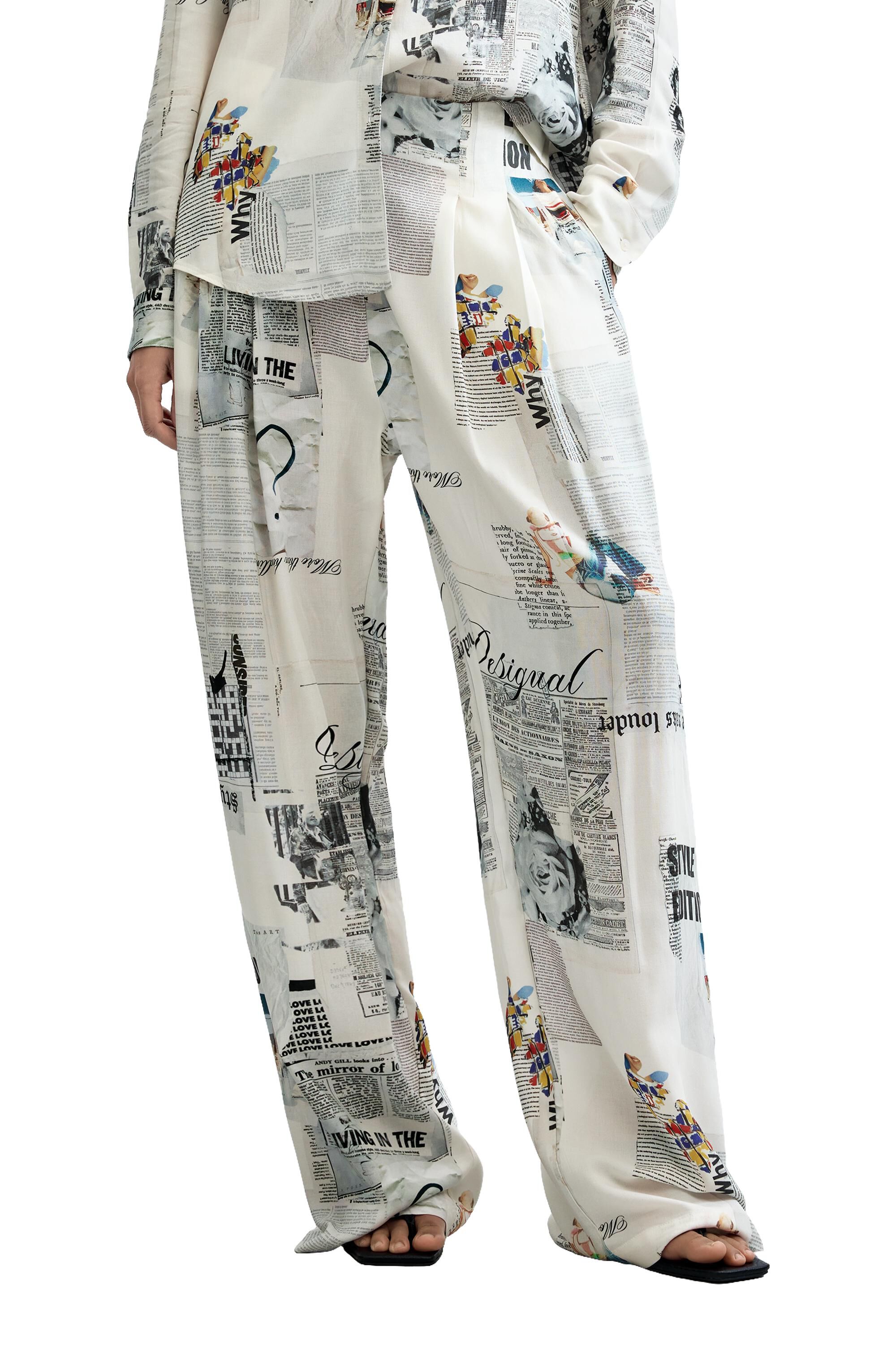 Pantalon imprimé à jambe large, DESIGUAL