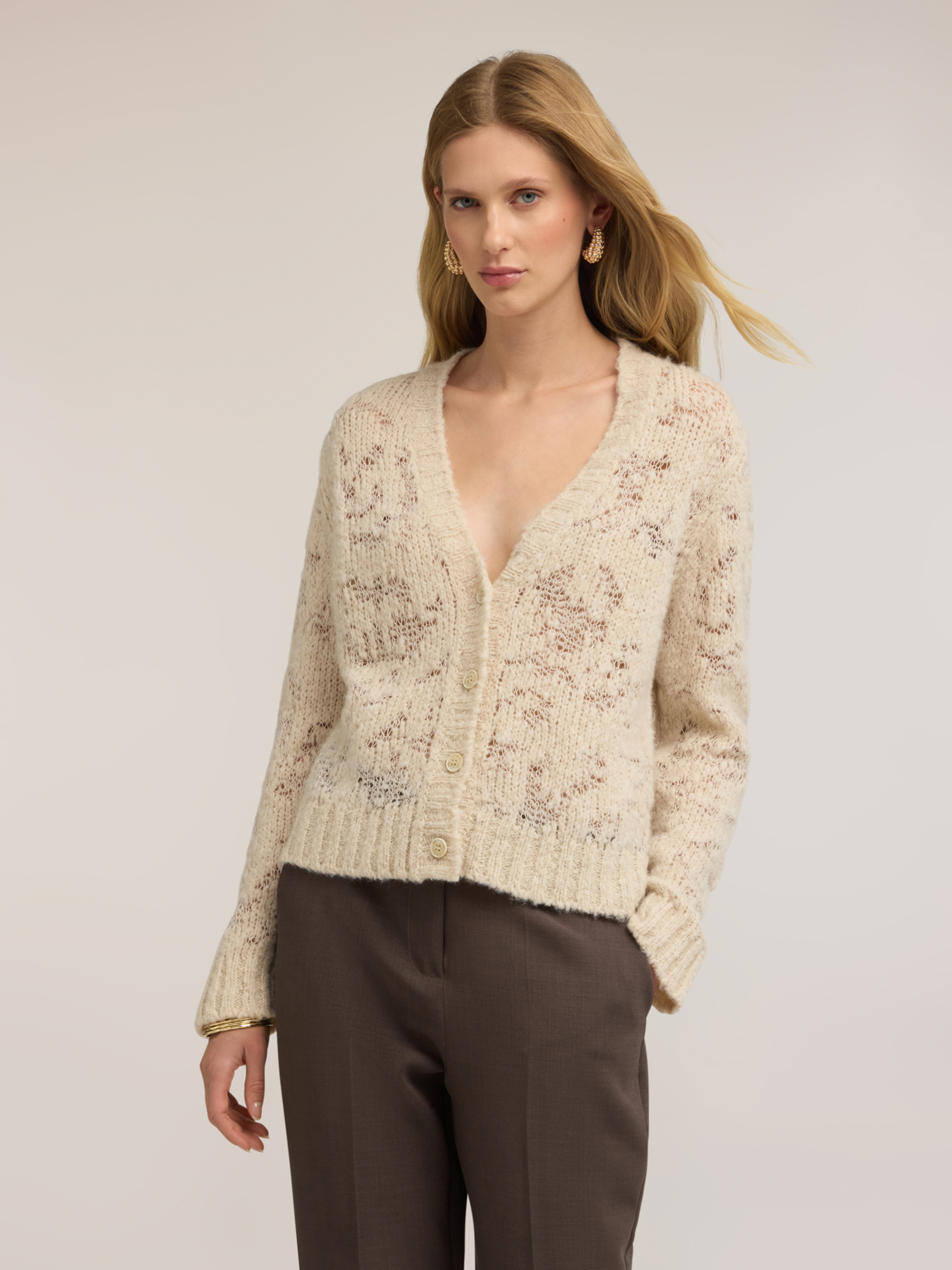 Cardigan avec travail ajouré, MOTIVI