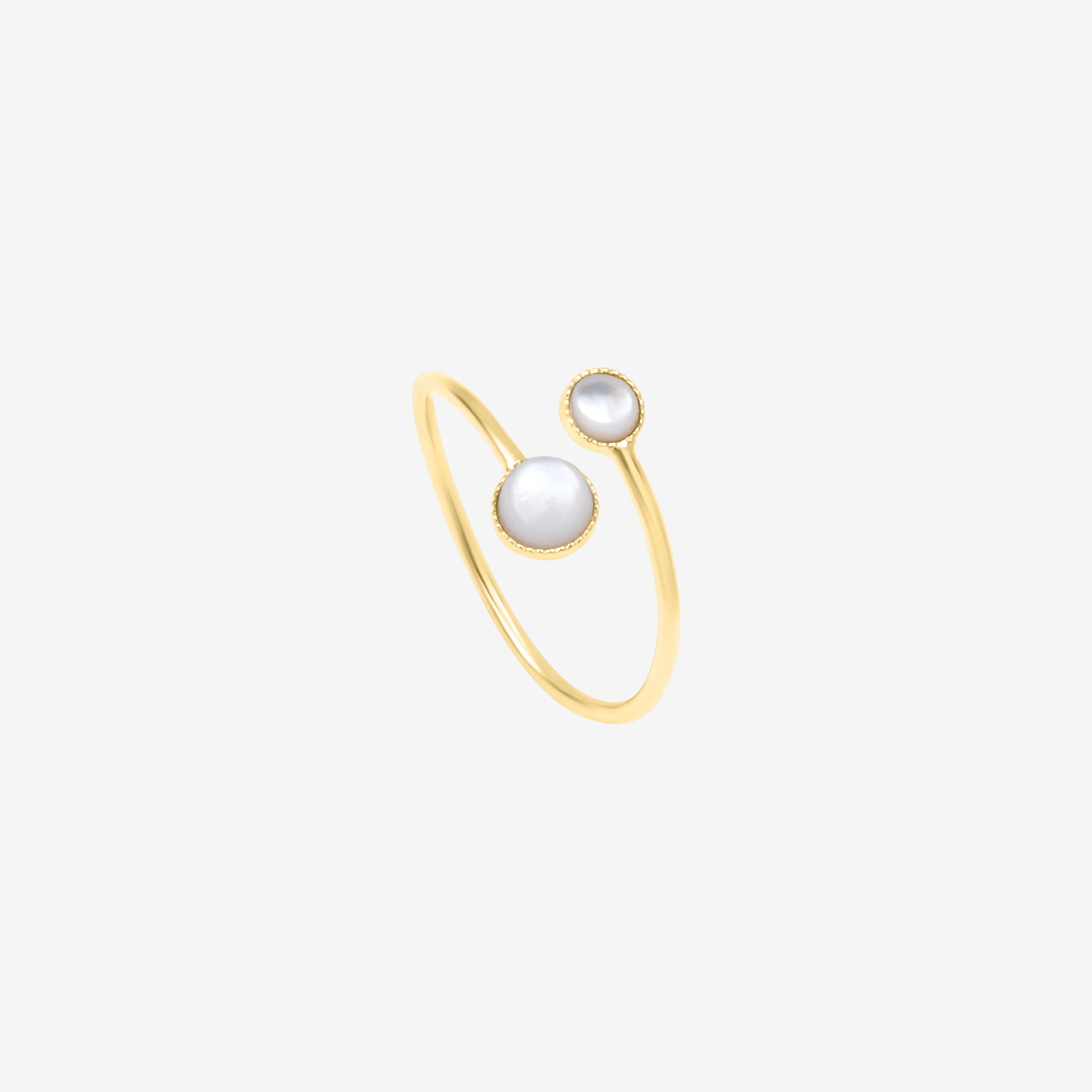 Bague croisée plaqué or - cab, CAROLINE NAJMAN