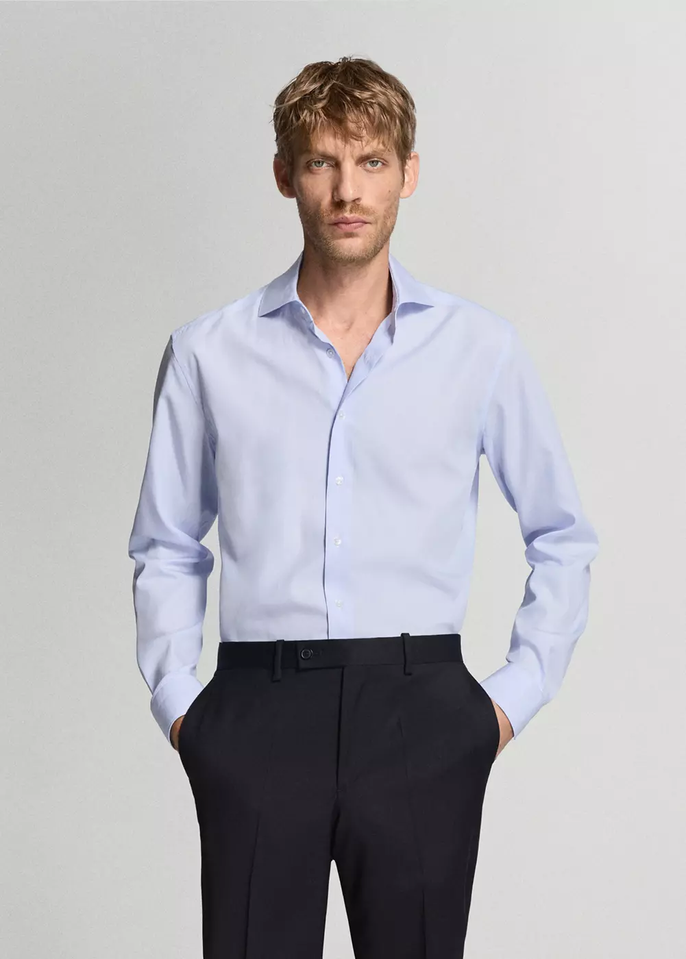 Chemise costume 100 % coton rayures, MANGO MAN