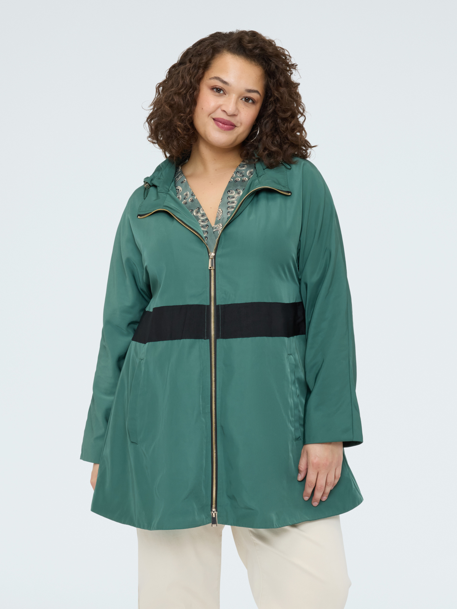 Parka avec bande contrastante, FIORELLA RUBINO