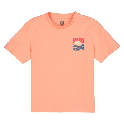 Cotton Crew Neck T-Shirt with Sunset Print on Back LA REDOUTE COLLECTIONS