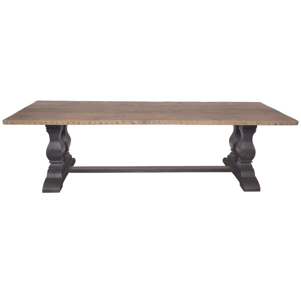 Table à manger en pin massif Pieds Vieux bois L280 cm, SIGNATURE
