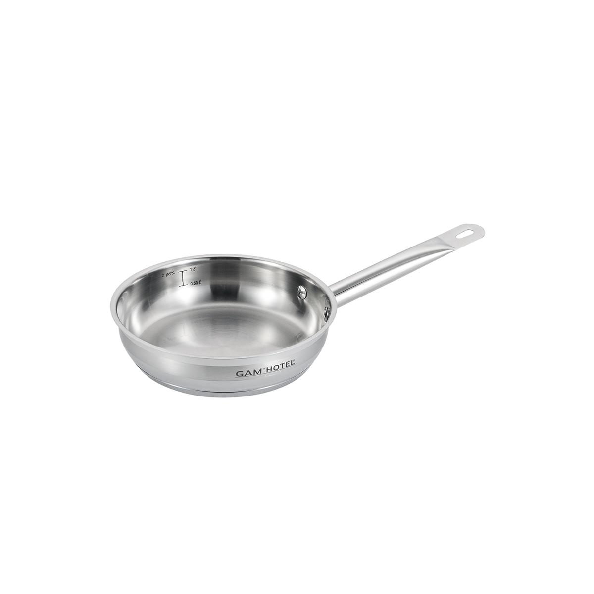 Poêle inox 20x5cm induction, GAM HOTEL