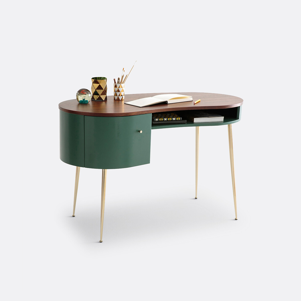Bureau Vintage Plaqué Noyer, Topim