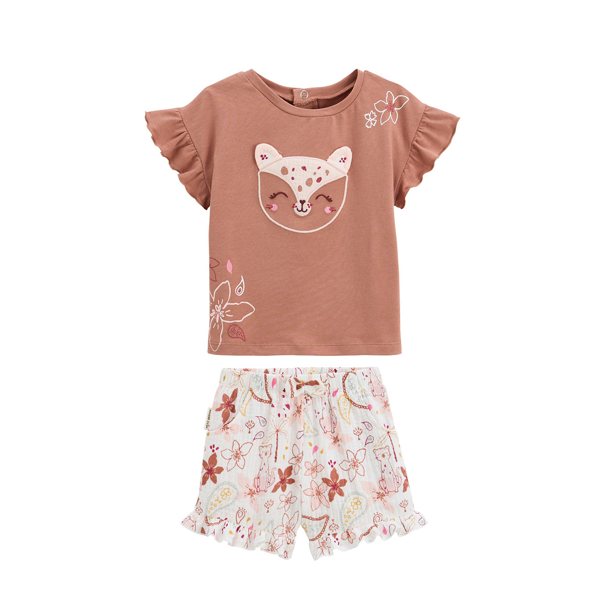 Ensemble enfant t-shirt et short en gaze de coton Arizona, PETIT BEGUIN