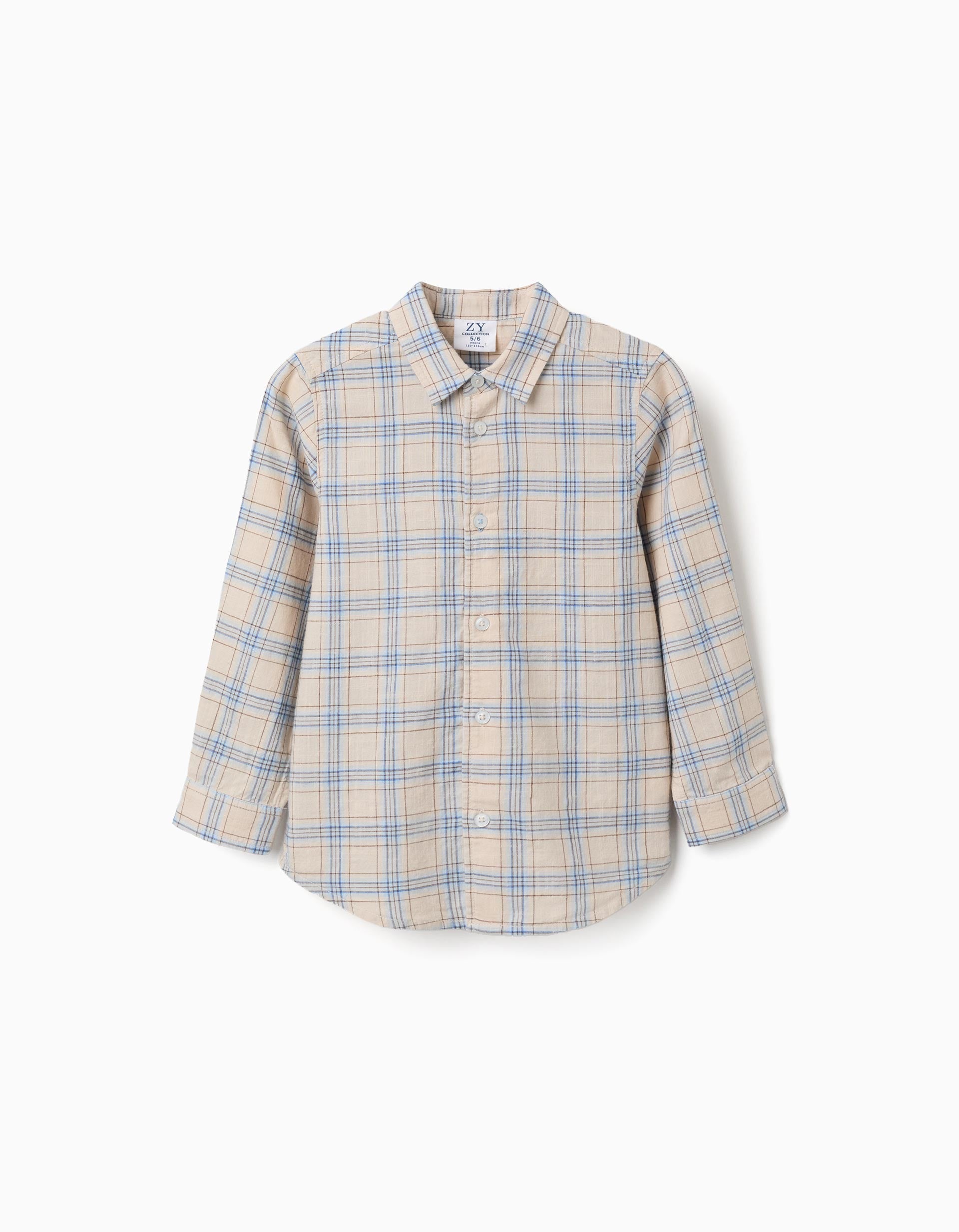 Chemise à manches longues en coton à carreaux, ZIPPY