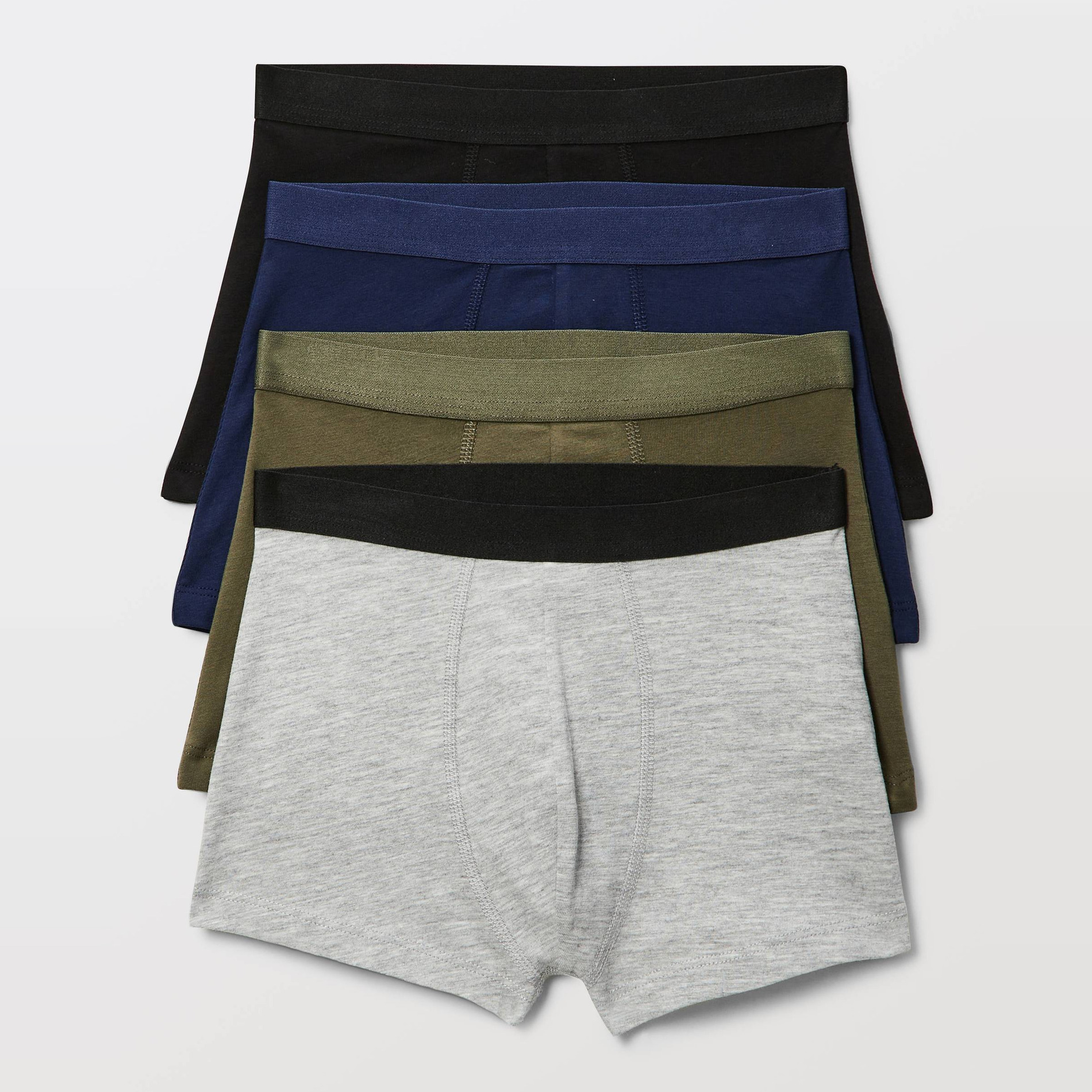 Lot de 4 boxers unis en coton BIO GOTS, MONOPRIX