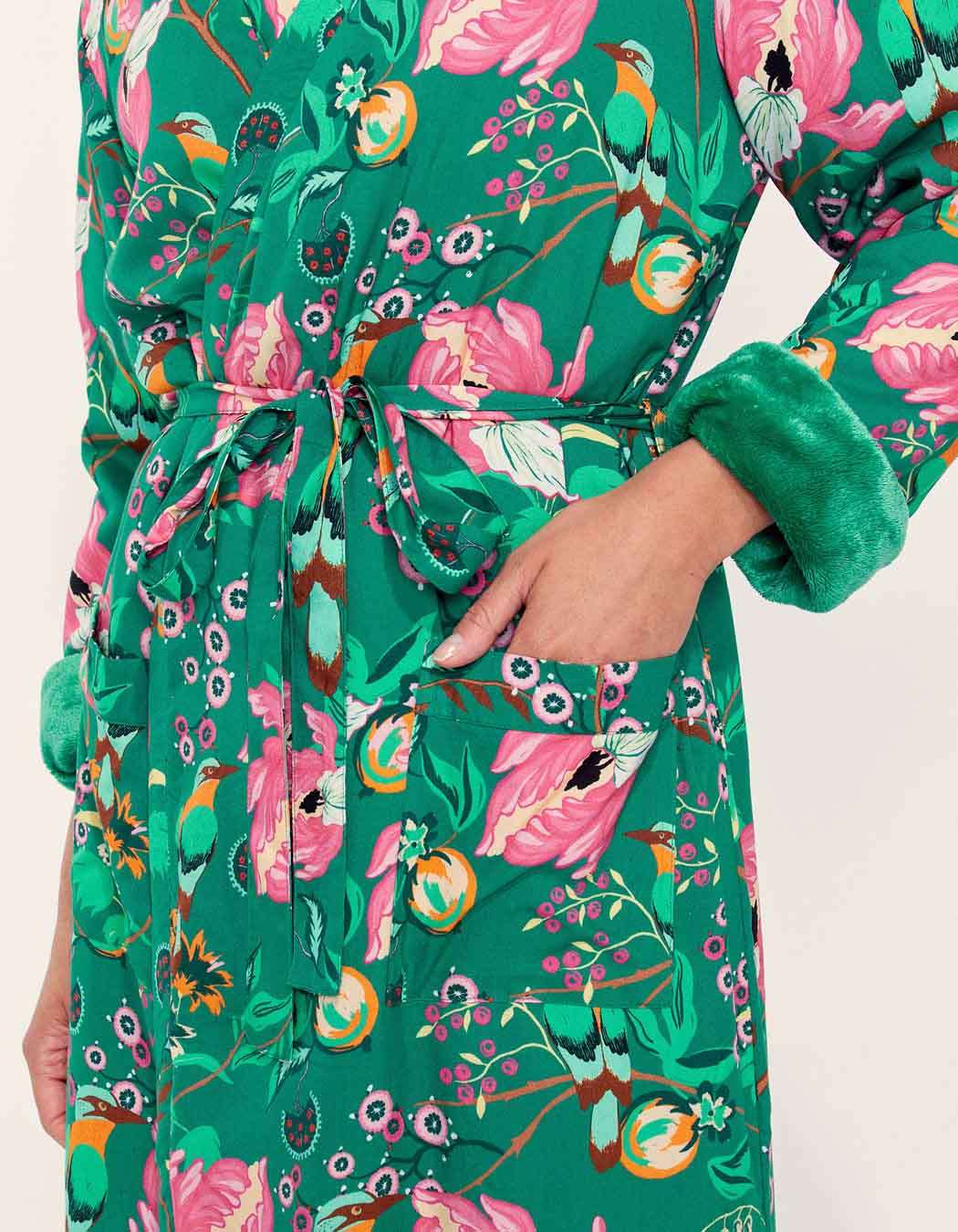 Kimono imprime long double polaire ecovero toudou La Fiancee La Redoute
