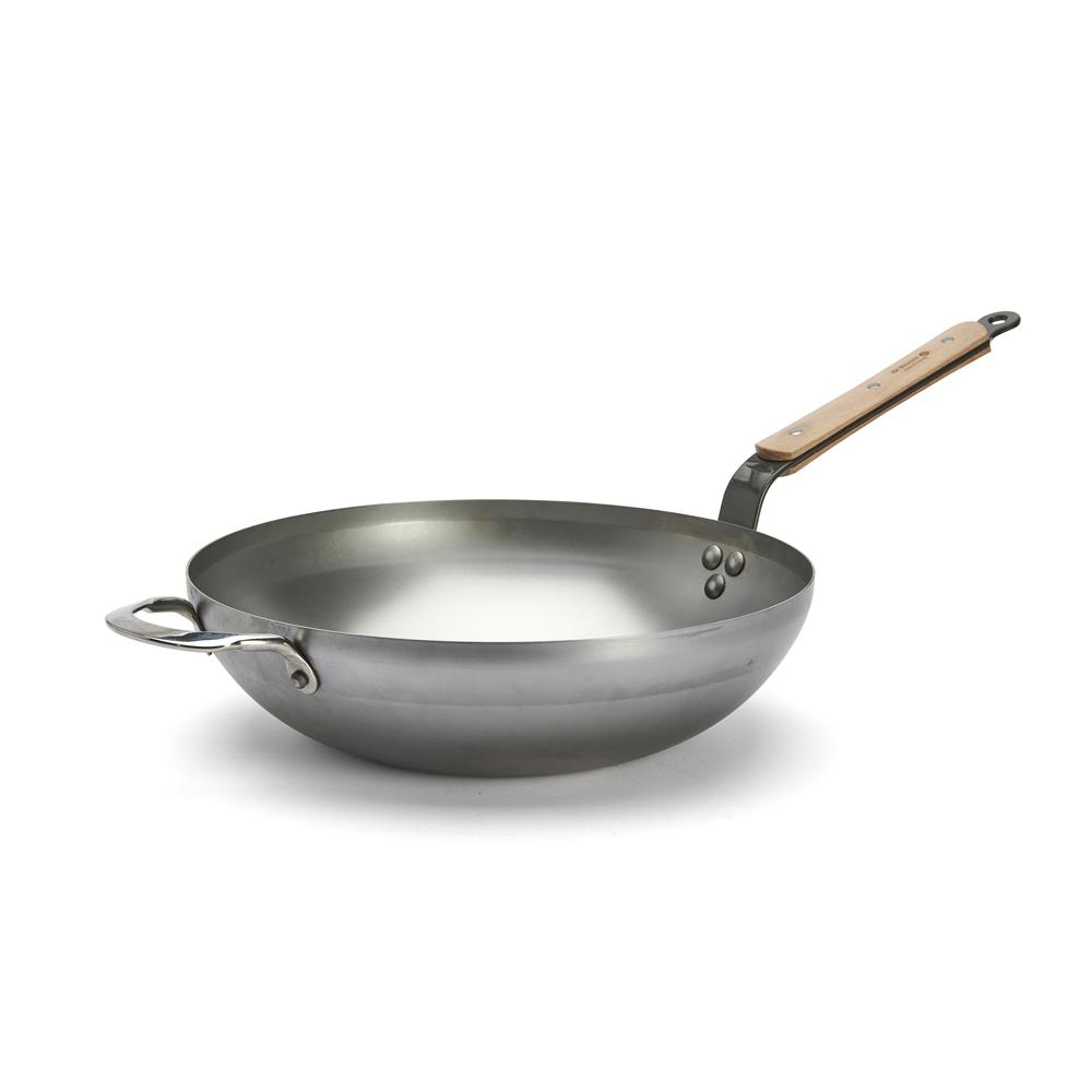 Wok bombé Minéral B bois 32 cm, DE BUYER
