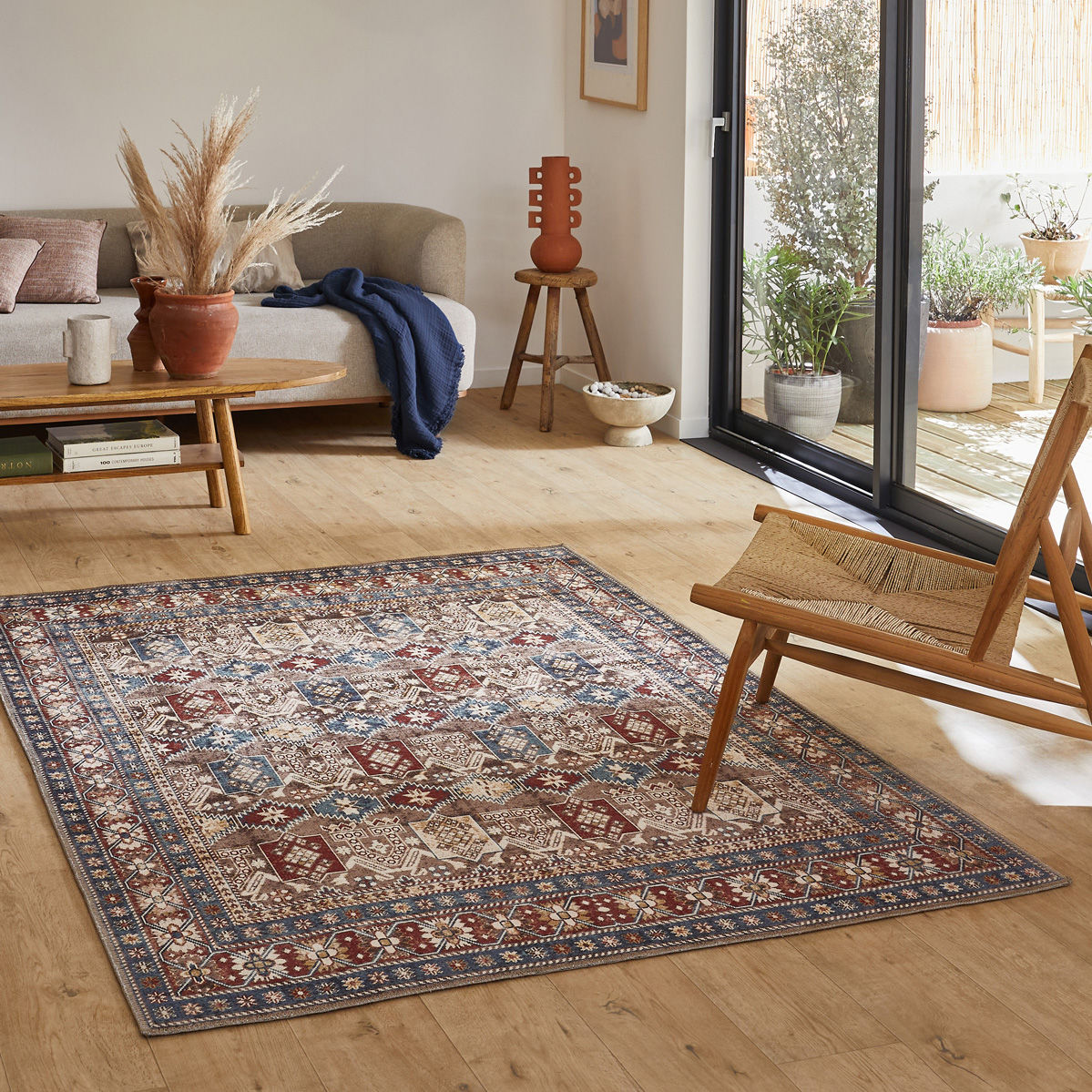 Tapis de salon vintage lavable CARRY, NAZAR RUGS