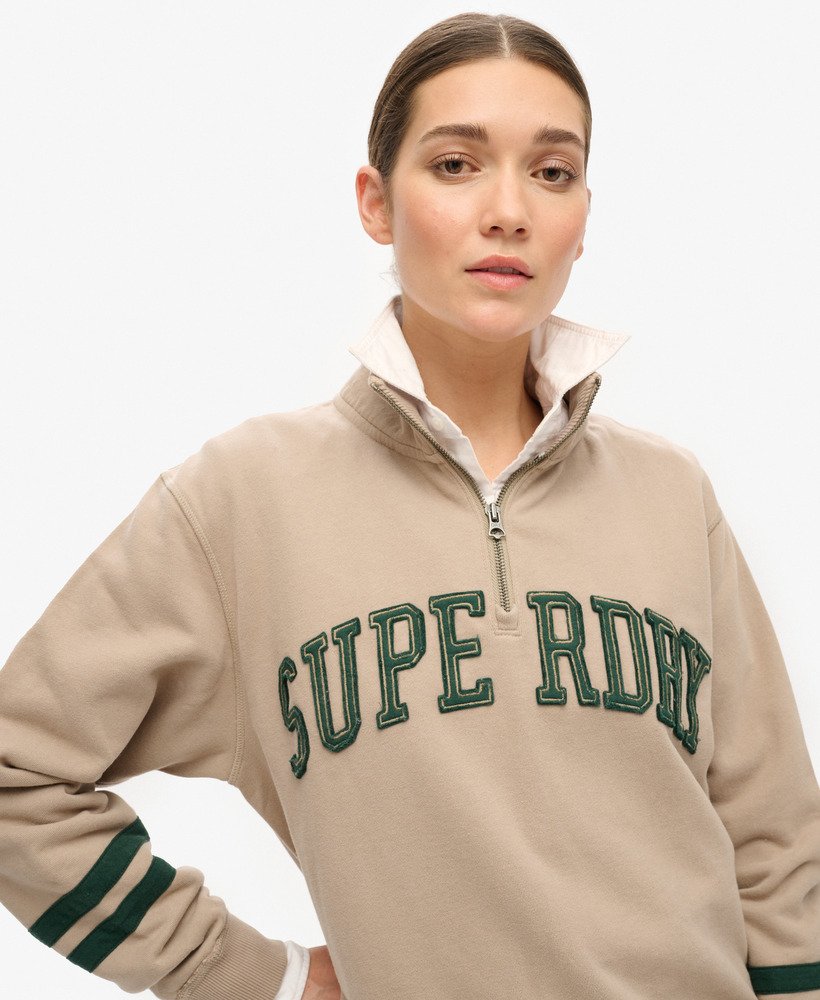 Sweat à col zippé et motif appliqué Athletic Essentials, SUPERDRY