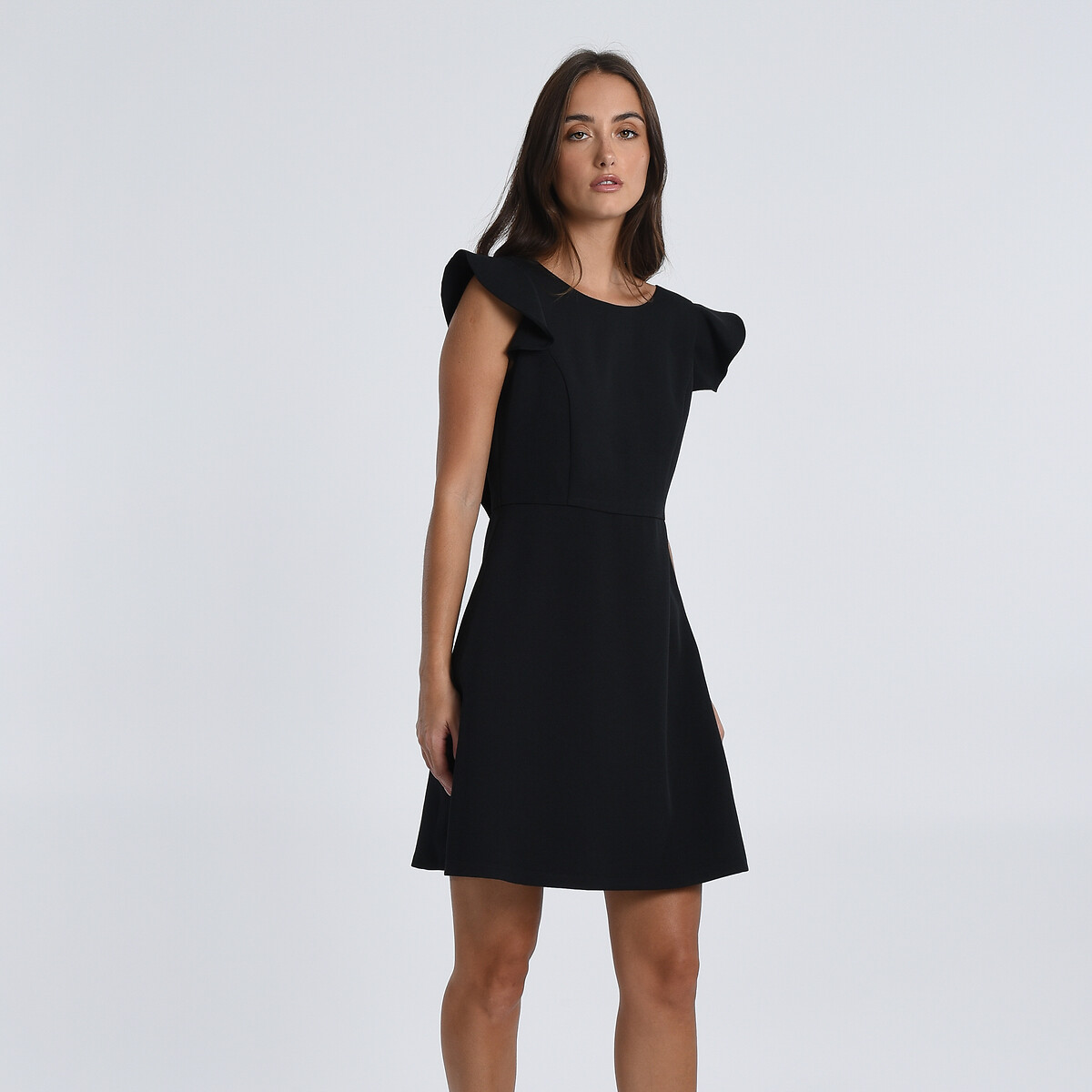 Short dress with ruffle sleeves new arrivals