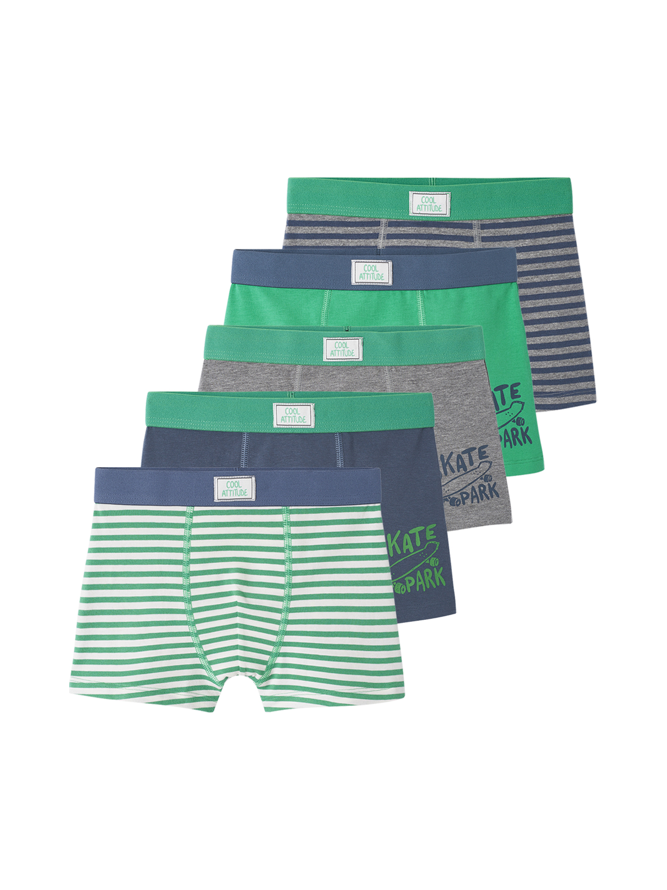 Lot de 5 boxers stretch skate, VERTBAUDET