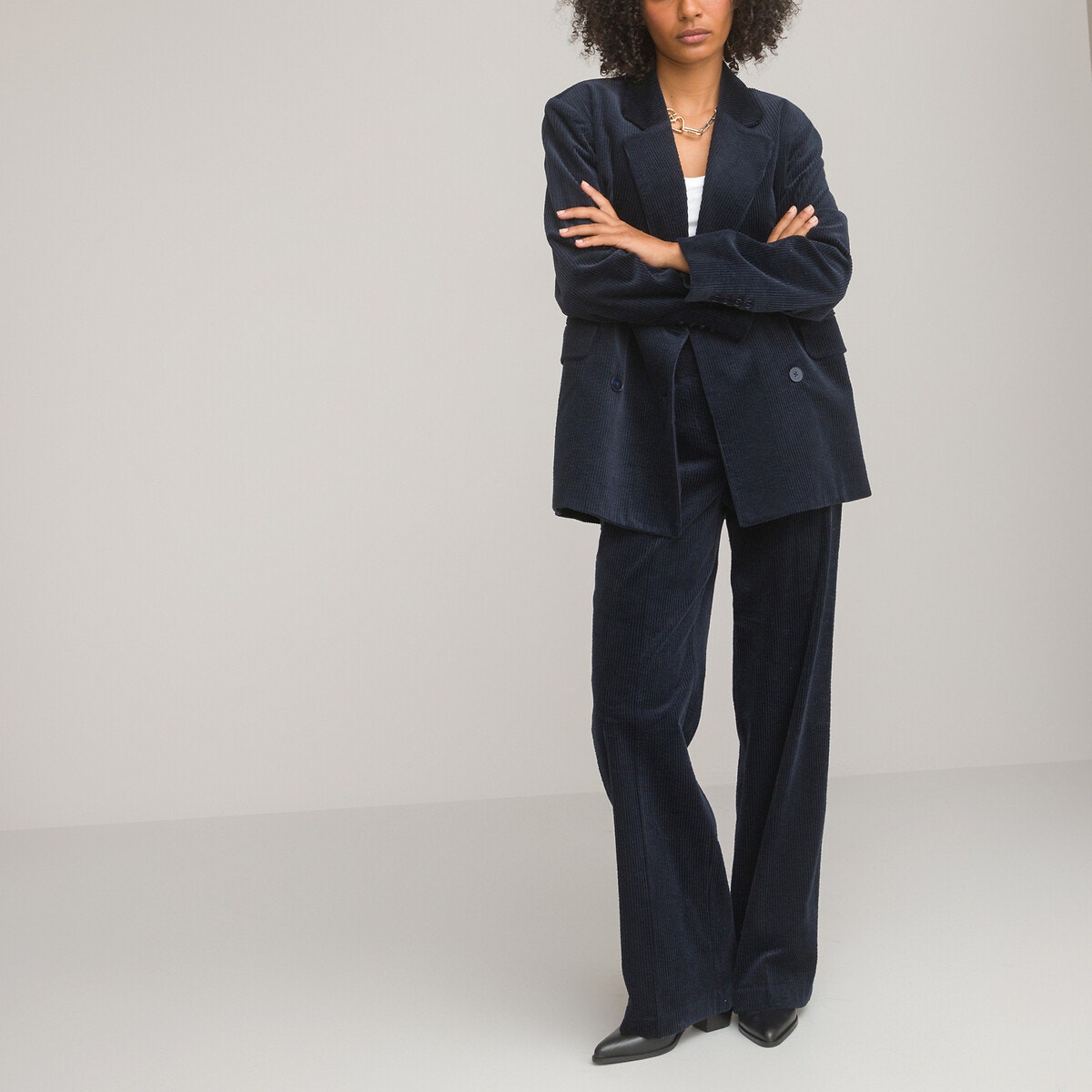 Pantalon large serré deals cheville femme