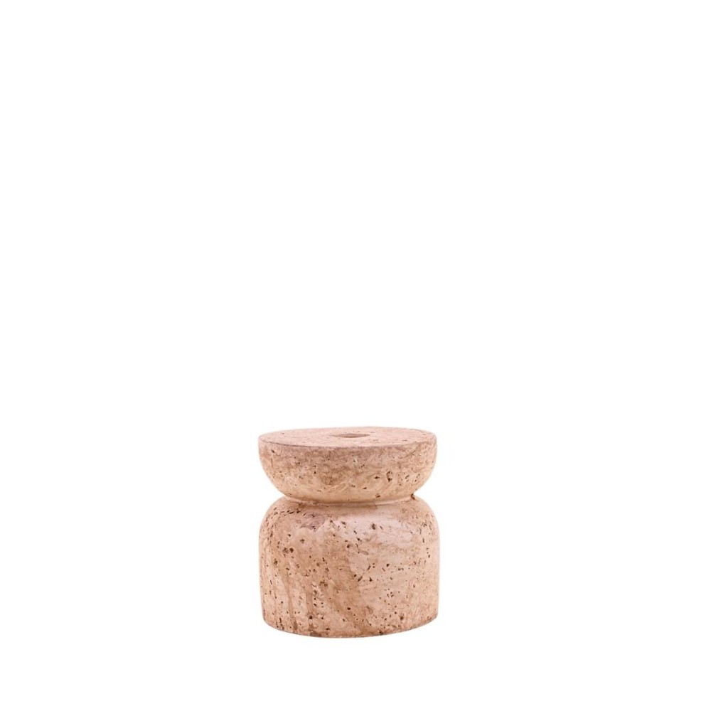 Bougeoir imitation travertin 10cm, ORNAMI