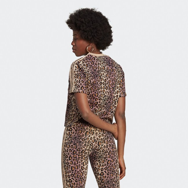 All-over leopard print t-shirt in cotton , black, Adidas Originals | La  Redoute