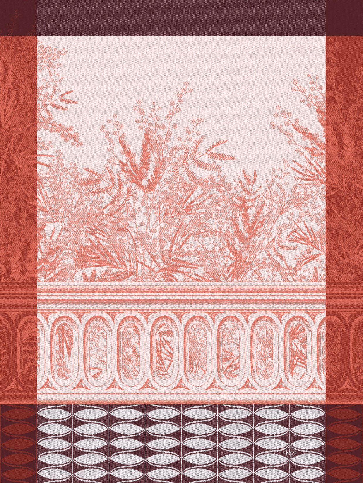 Torchon Riviera Mimosa, LE JACQUARD FRANCAIS