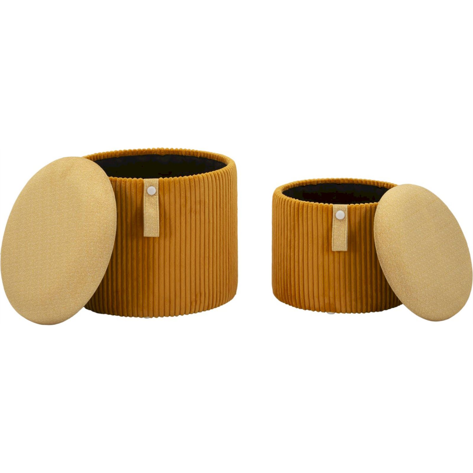 Lot de 2 poufs coffres ronds MODERN, RECOLLECTION