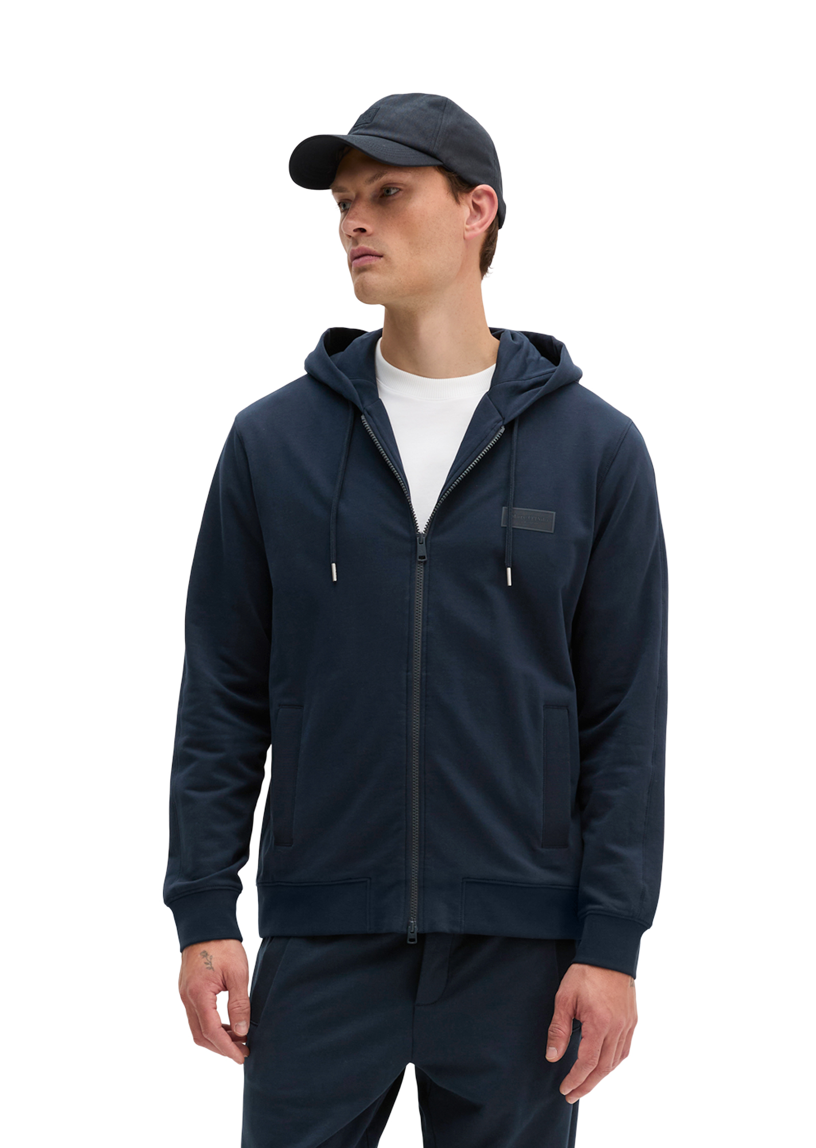 Veste à capuche coupe classique en mélange de coton bio, MARC O'POLO