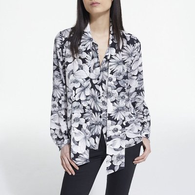 Floral Print Silk Shirt with Pussy Bow THE KOOPLES
