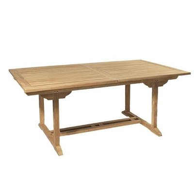 Table de jardin extensible rectangulaire en bois de teck massif 240x100cm SUMMER 10 personnes PIER IMPORT