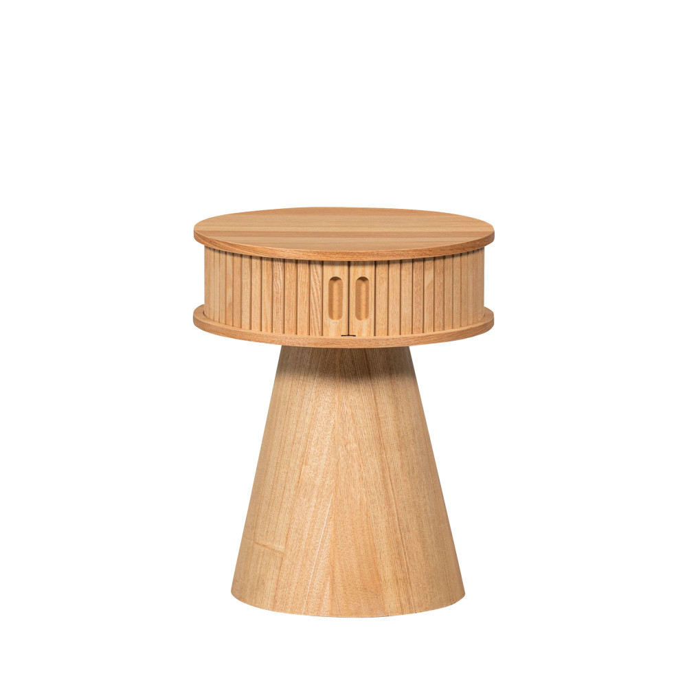 Table de chevet 2 portes coulissantes en bois- KARRI, WOOOD