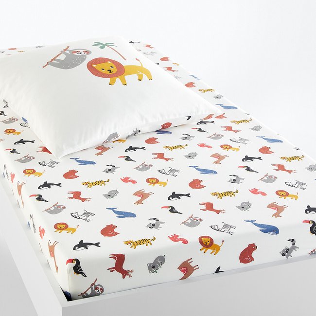 My World Organic Cotton Fitted Sheet, printed, LA REDOUTE INTERIEURS