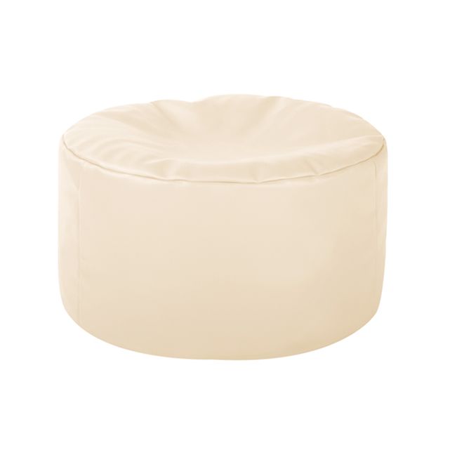pouf repose-pieds rond en similicuir