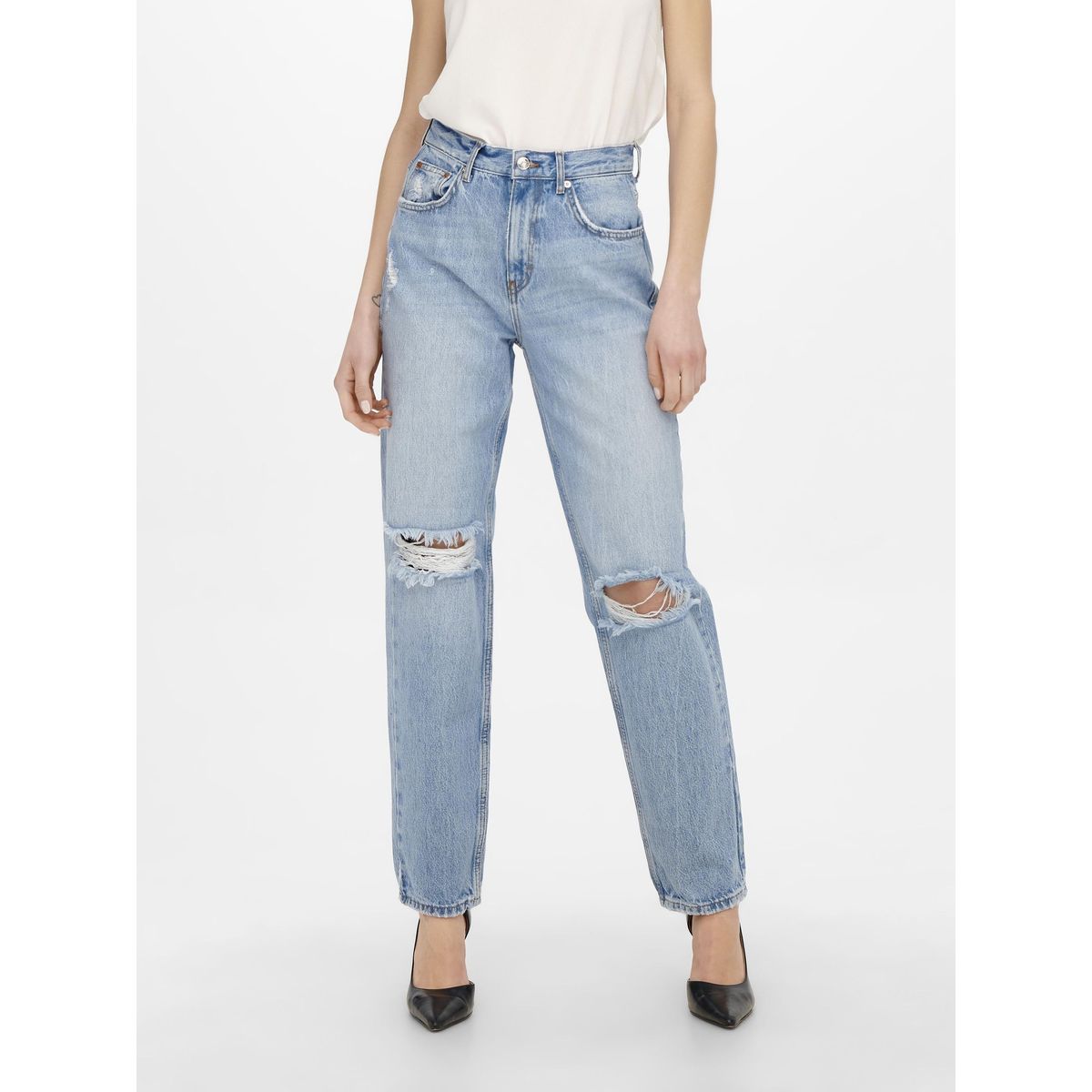 Jeans avec des trous femme shop
