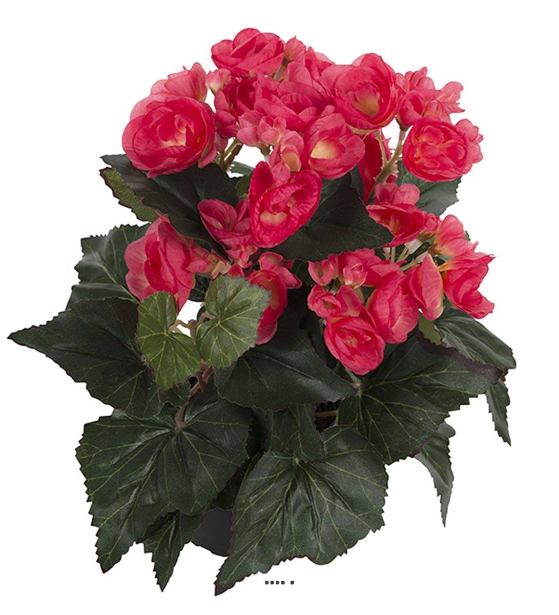 Begonia artificiel Rose tendre en pot H 28 cm, ARTIFICIELLES