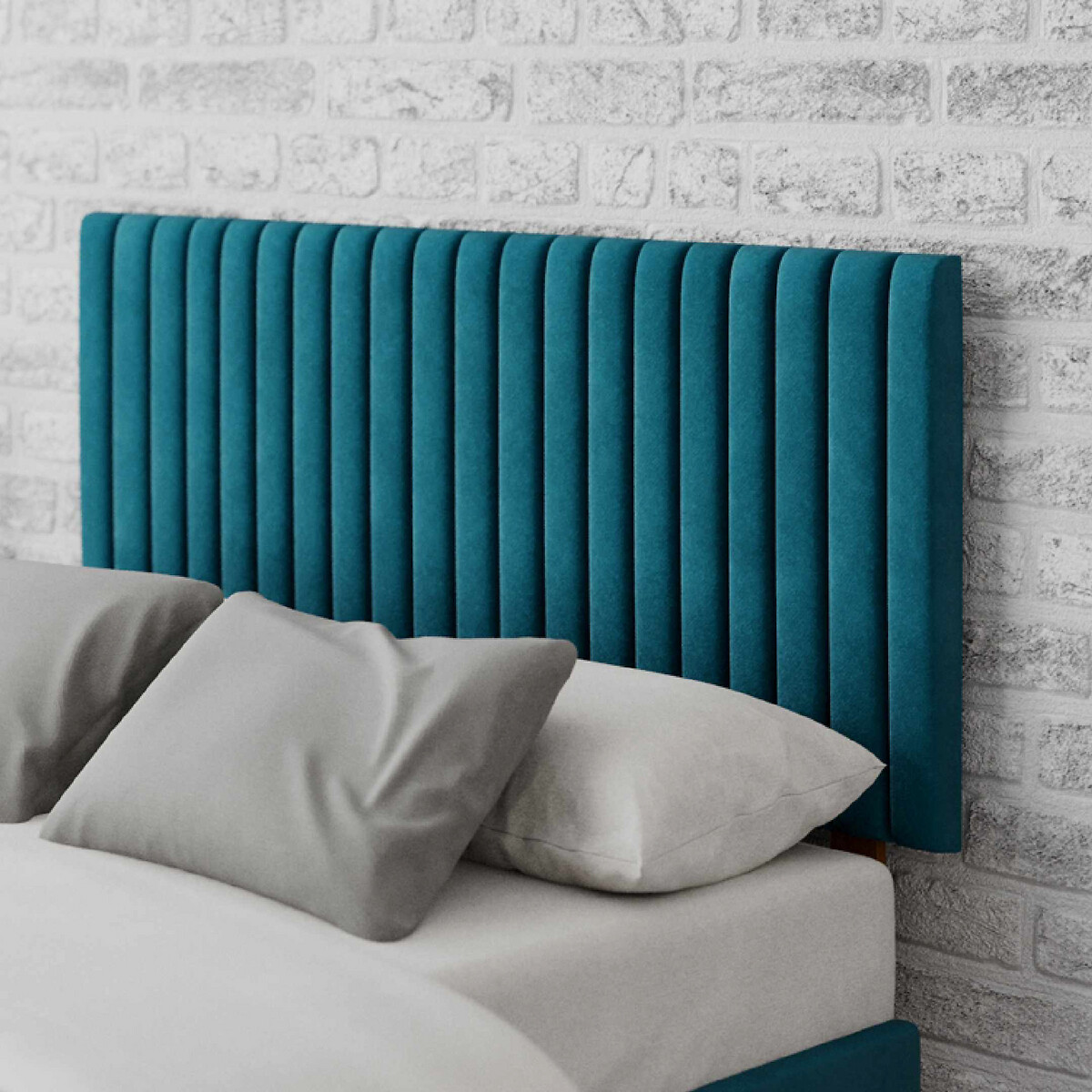 Blue velvet headboard shop king