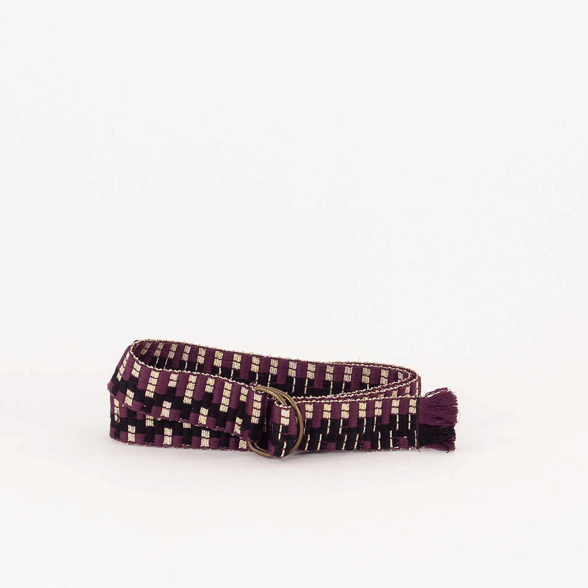 Ceinture tiss e galon fantaisie eloa bordeaux marine Sessun La
