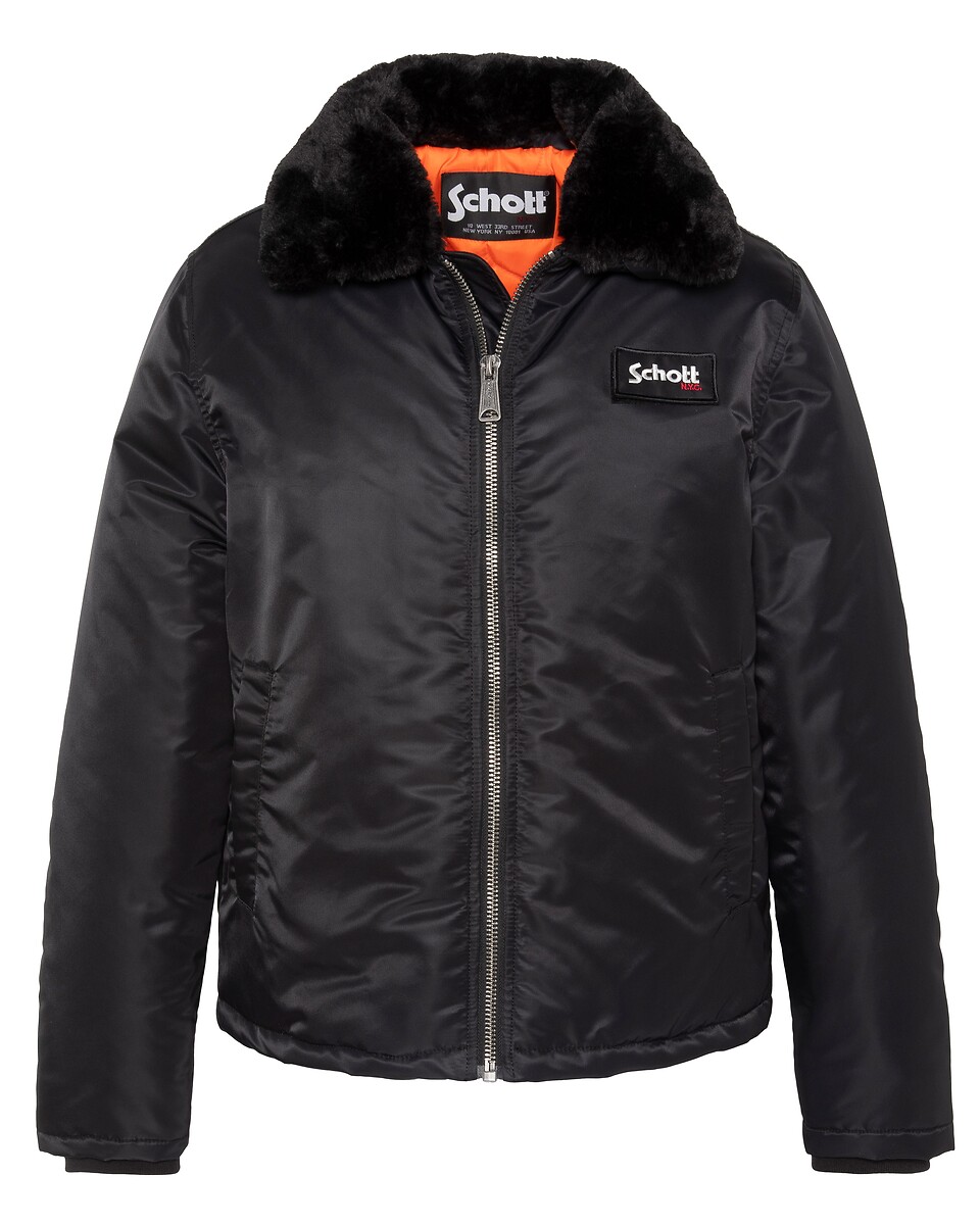 Veste aviateur, unisexe, col en sherpa, AIRDEN, SCHOTT