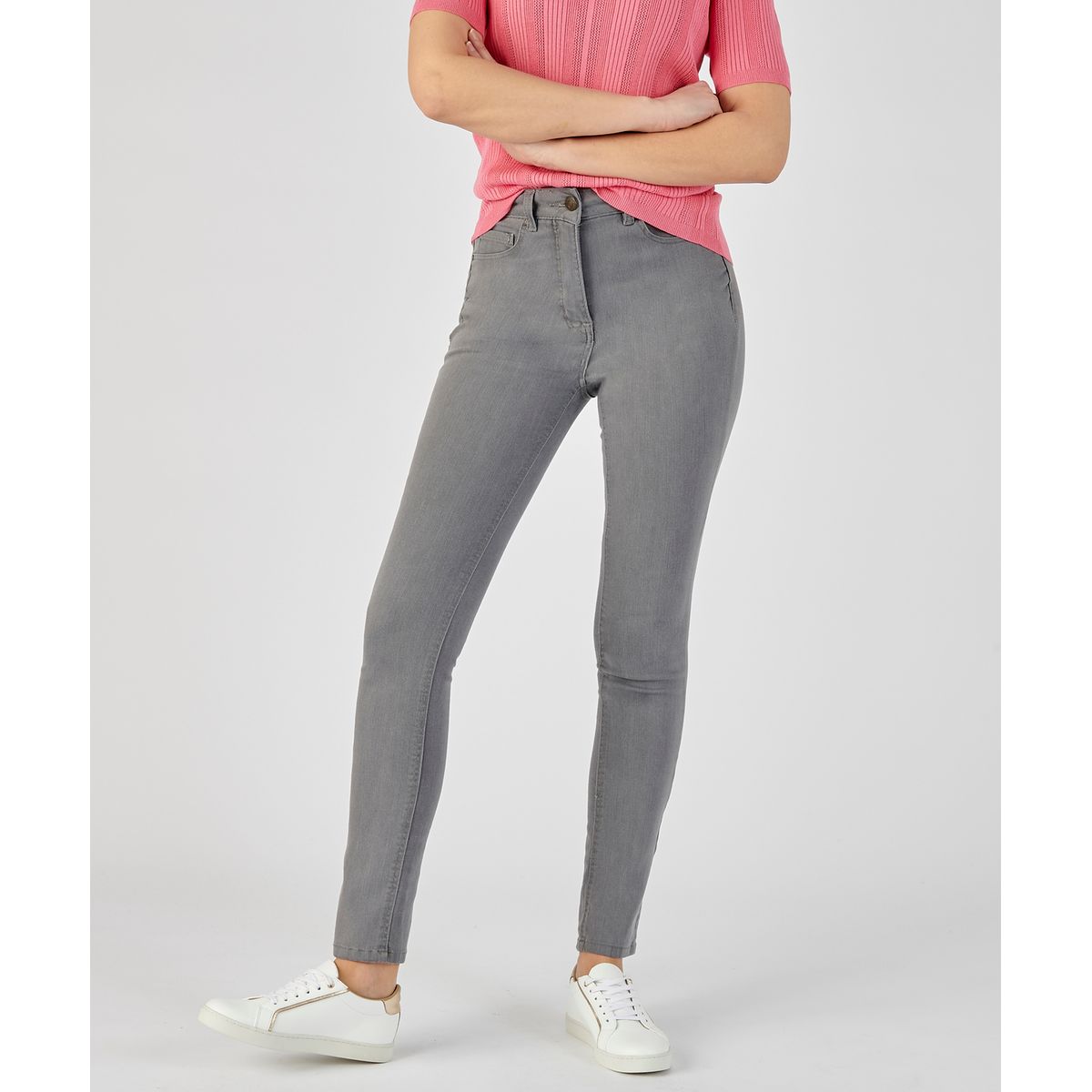 Jean gris foncé femme taille 2025 haute
