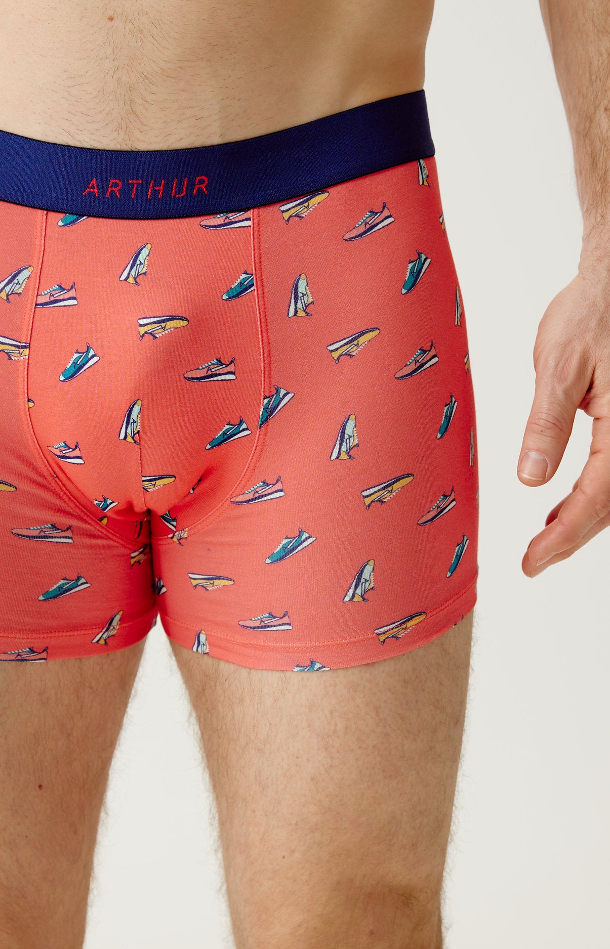 Boxer en coton, imprimé sneakers, ARTHUR