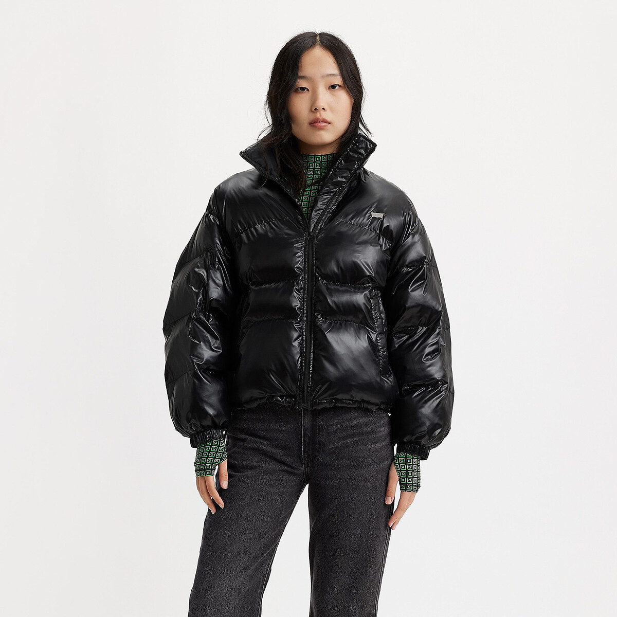 Winter Short Padded Jacket with Zip Fastening